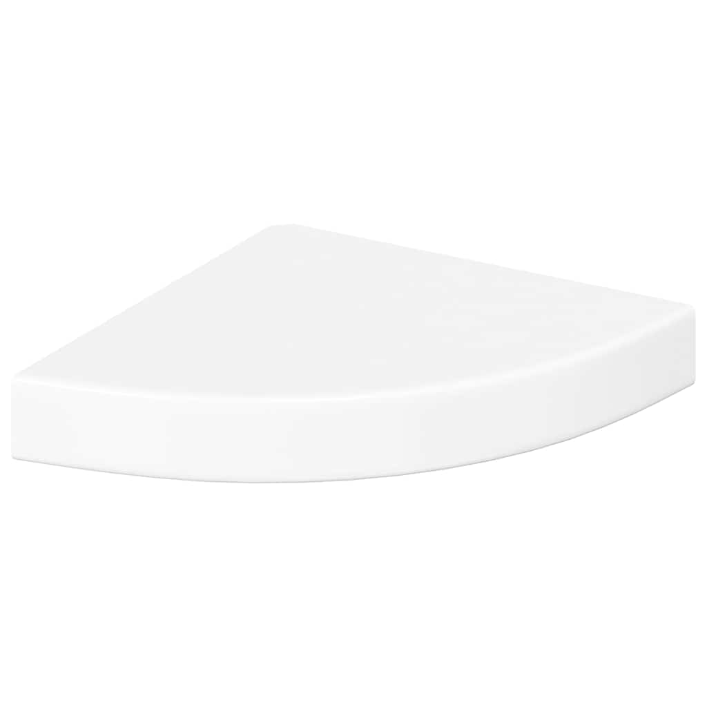 Schwebendes Eckregal Hochglanz-Weiß 25x25x3,8 cm MDF