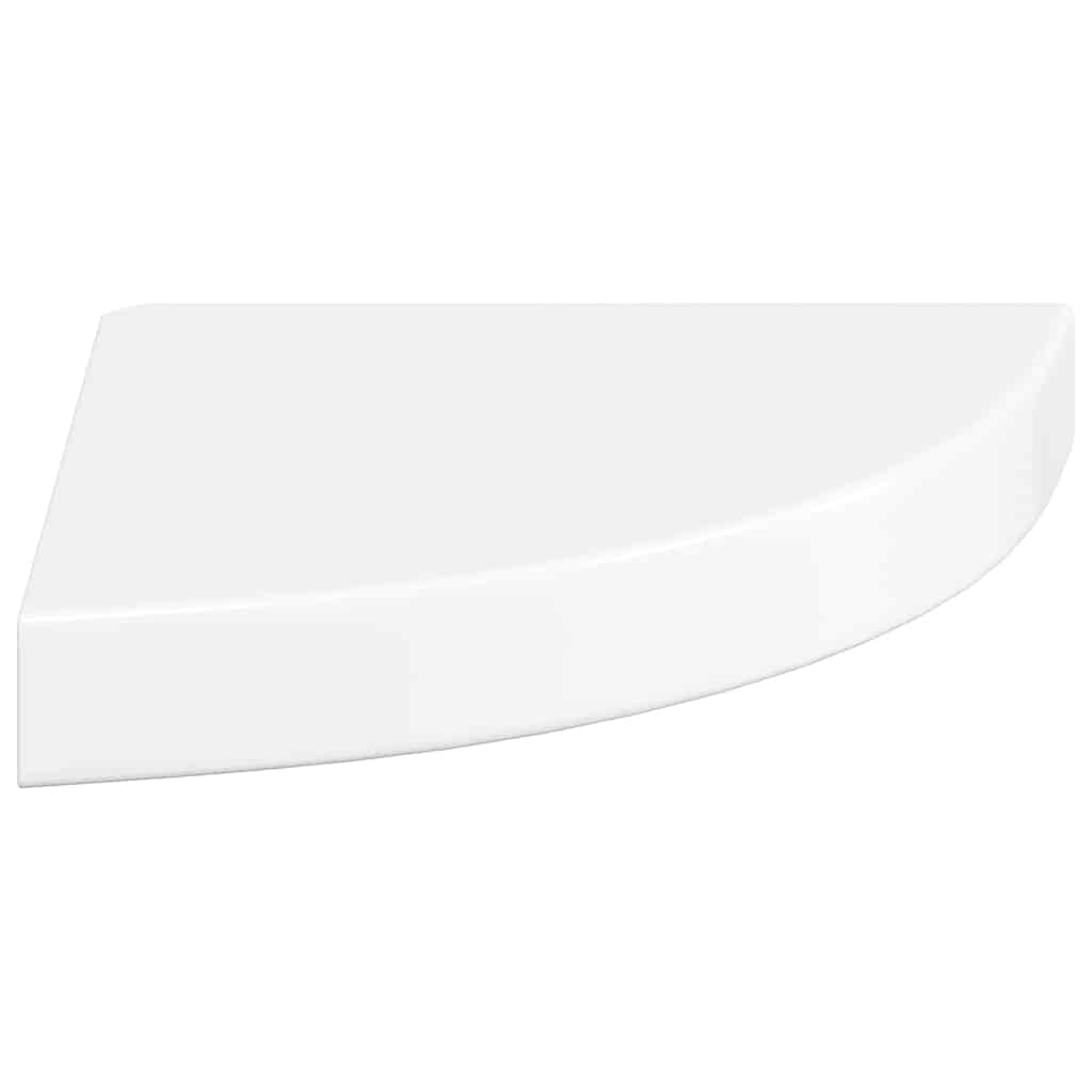Schwebendes Eckregal Hochglanz-Weiß 25x25x3,8 cm MDF
