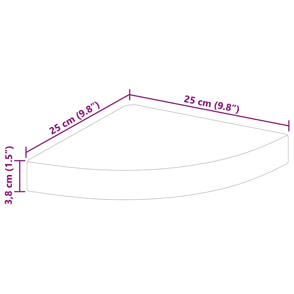 Schwebende Eckregale 4 Stk. Hochglanz-Weiß 25x25x3,8 cm MDF