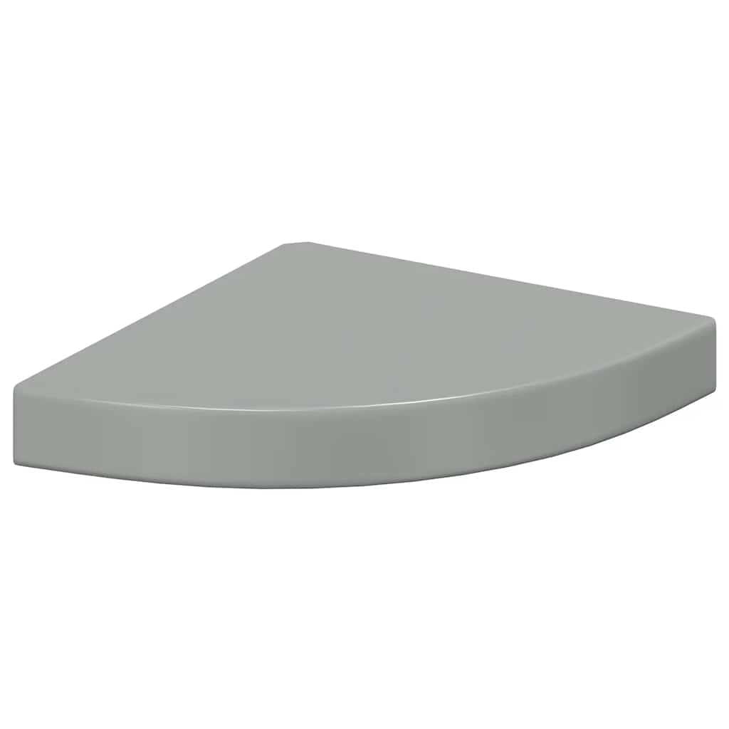 Eck-Schweberegal Hochglanz-Grau 25x25x3,8 cm MDF