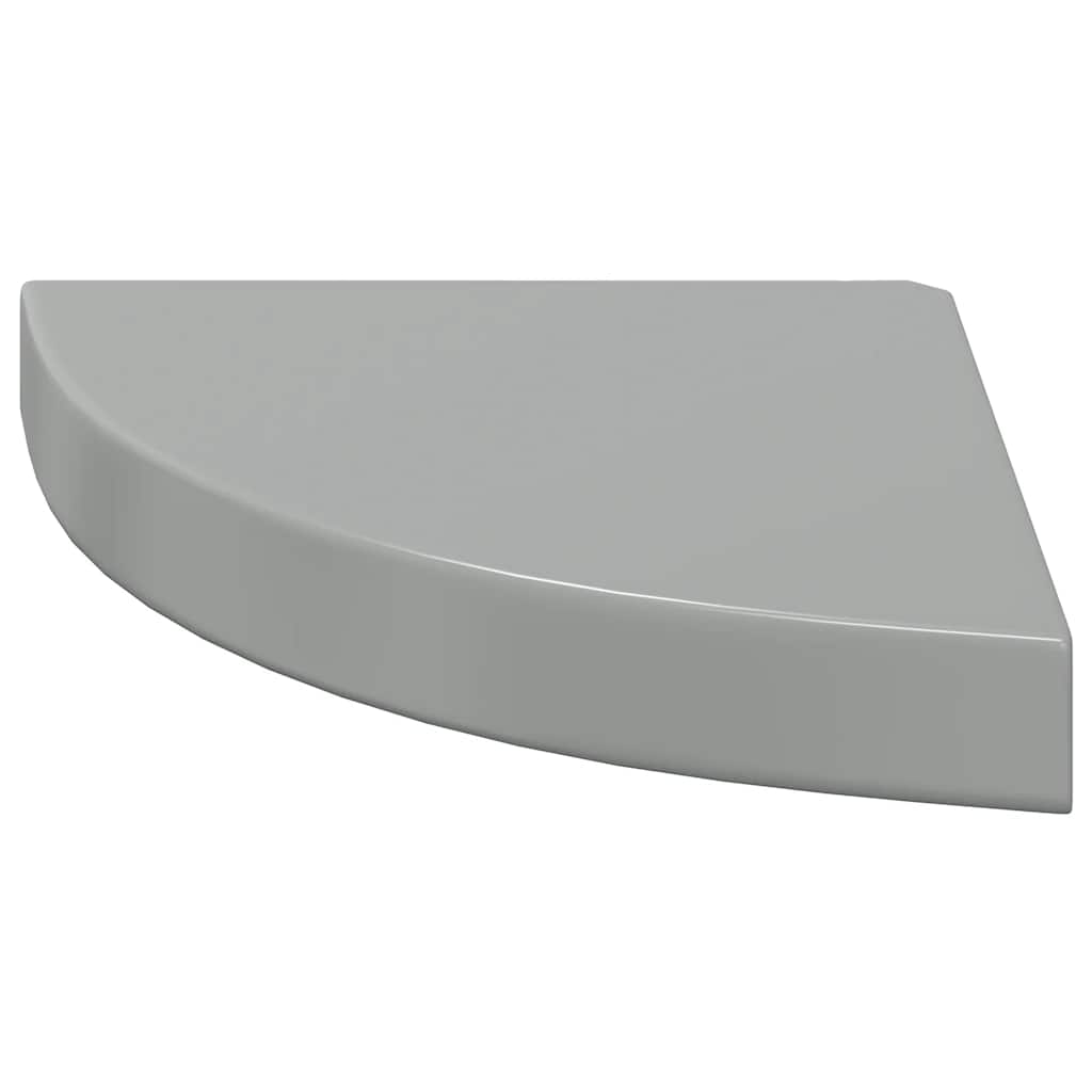 Eck-Schweberegal Hochglanz-Grau 25x25x3,8 cm MDF