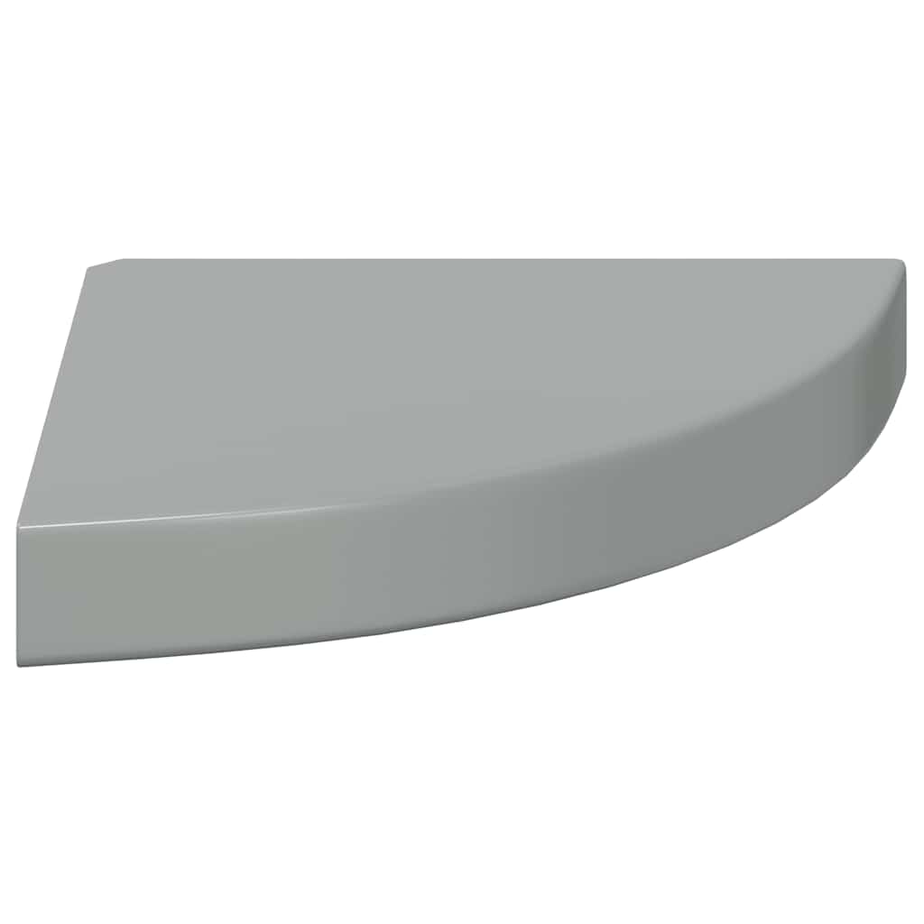 Eck-Schweberegal Hochglanz-Grau 25x25x3,8 cm MDF