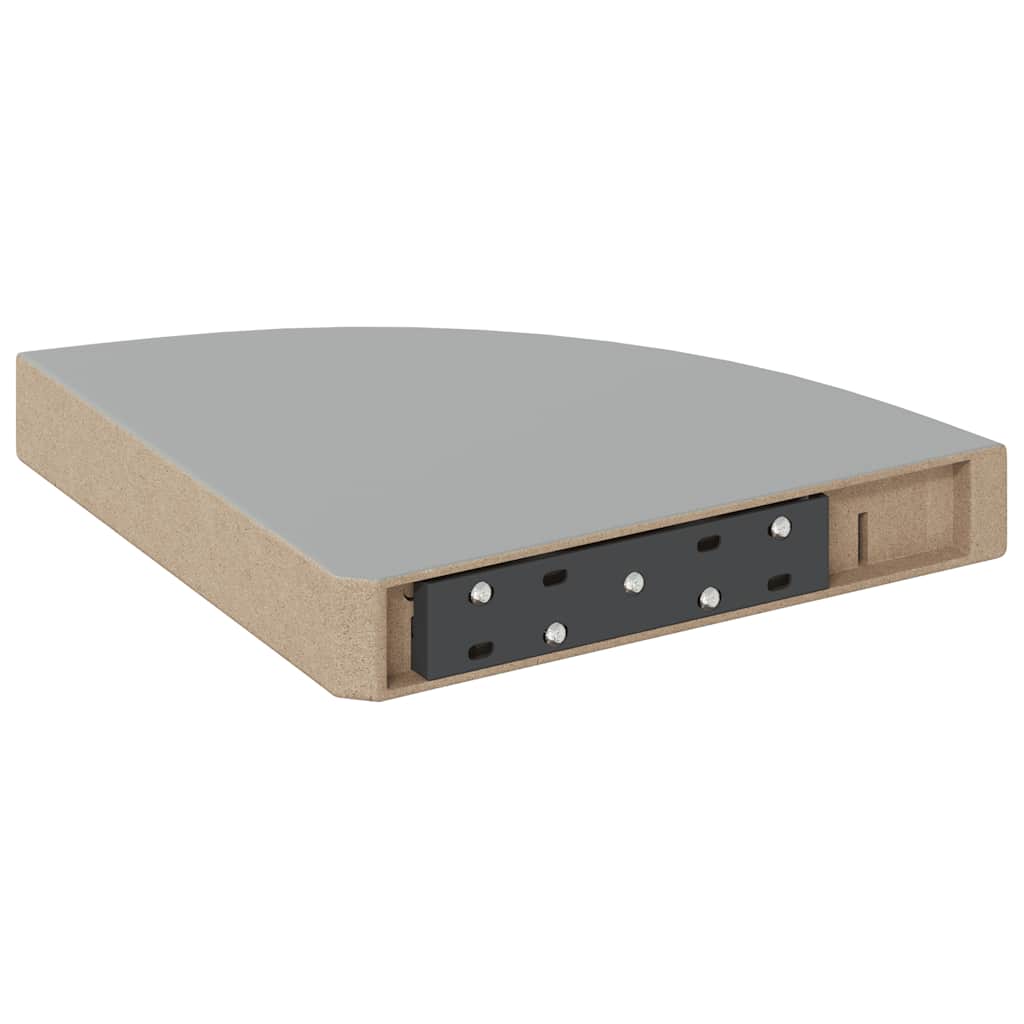 Eck-Schweberegal Hochglanz-Grau 25x25x3,8 cm MDF