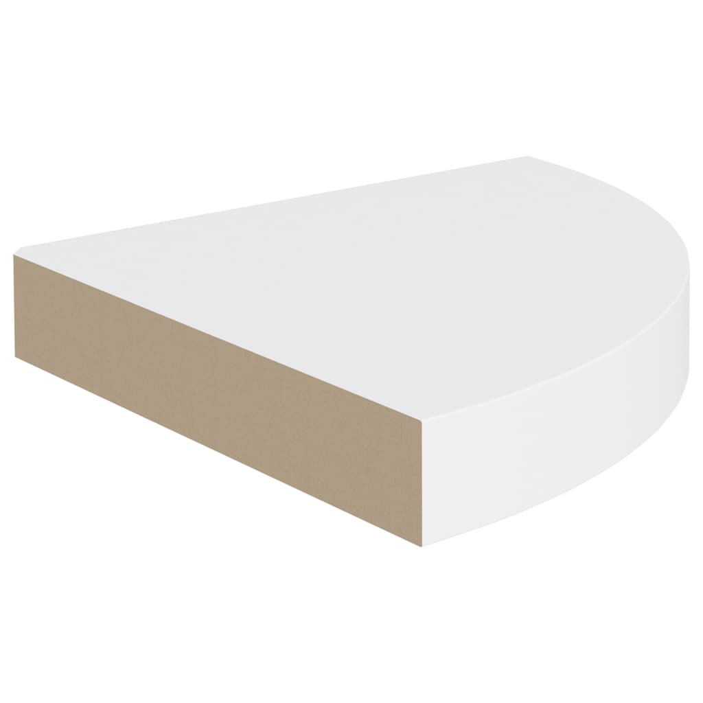 Étagères flottantes d'angle, lot de 2, blanches, 25 x 25 x 3,8 cm, en MDF