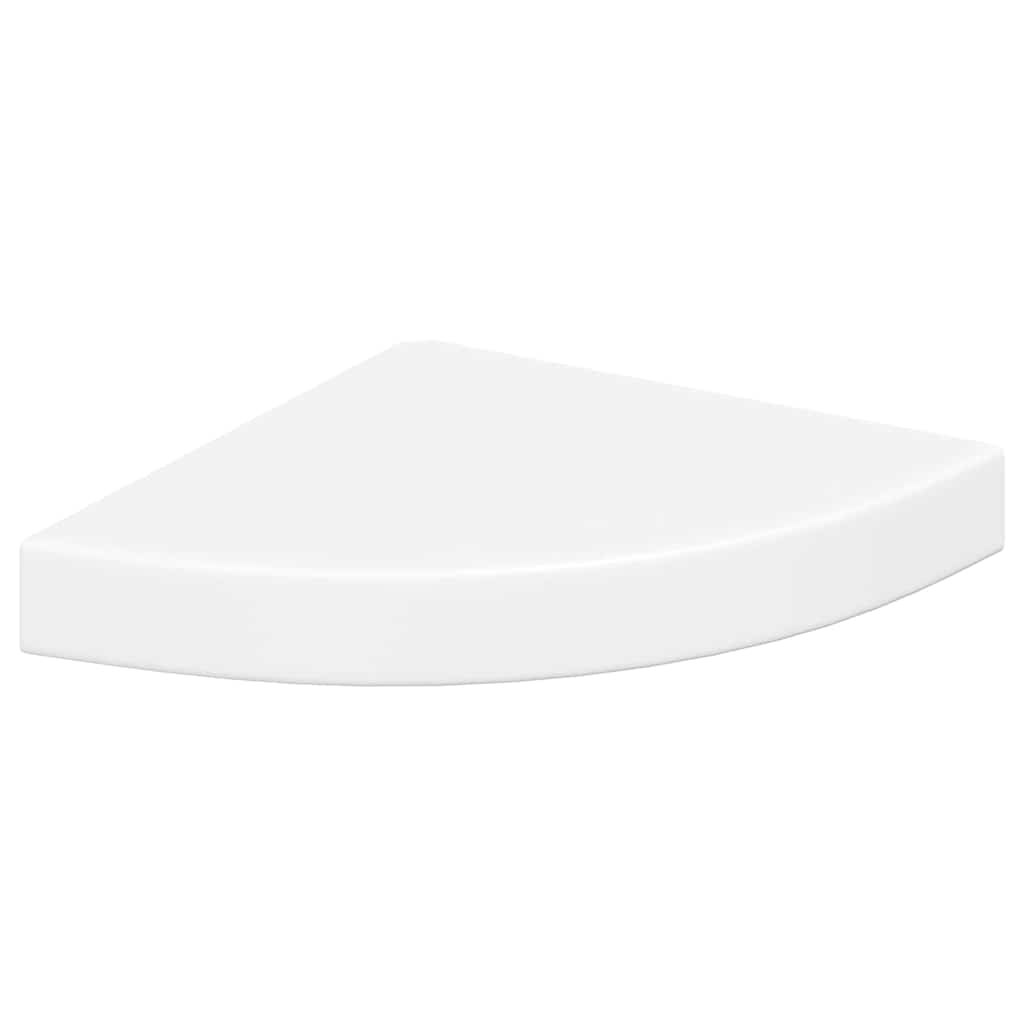 Eck-Schweberegale 2 Stk. Weiß 25x25x3,8 cm MDF