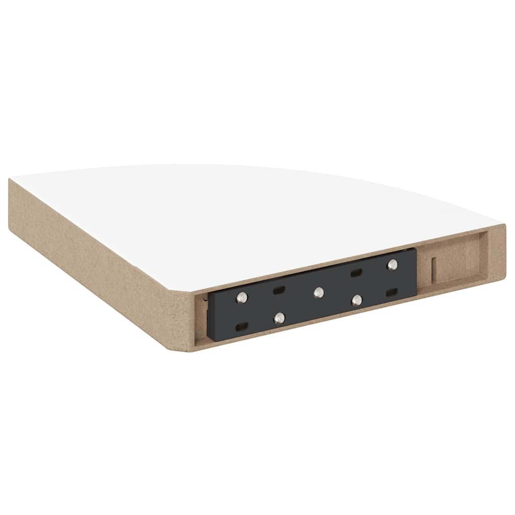 Eck-Schweberegale 2 Stk. Weiß 25x25x3,8 cm MDF