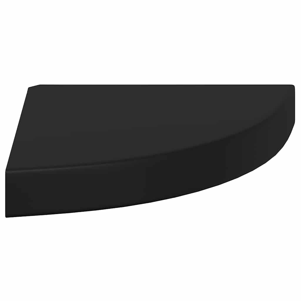 Eck-Schweberegale 2 Stk. Schwarz 25x25x3,8 cm MDF
