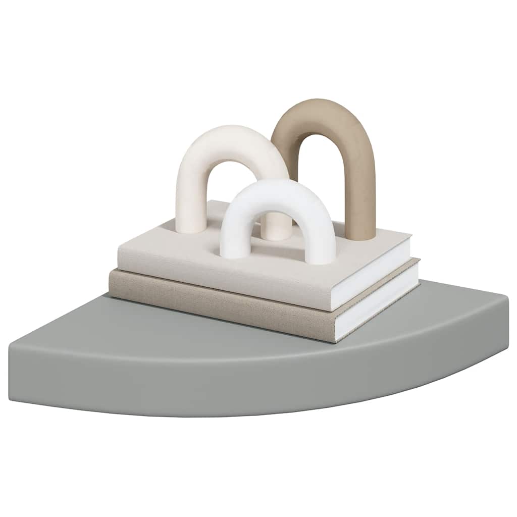 Eck-Schweberegal Grau 25x25x3,8 cm MDF