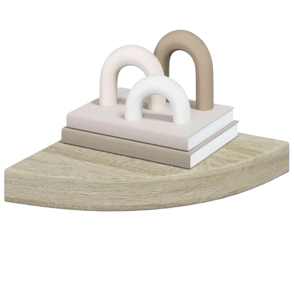 Eck-Schweberegal Eichen-Optik 25x25x3,8 cm MDF