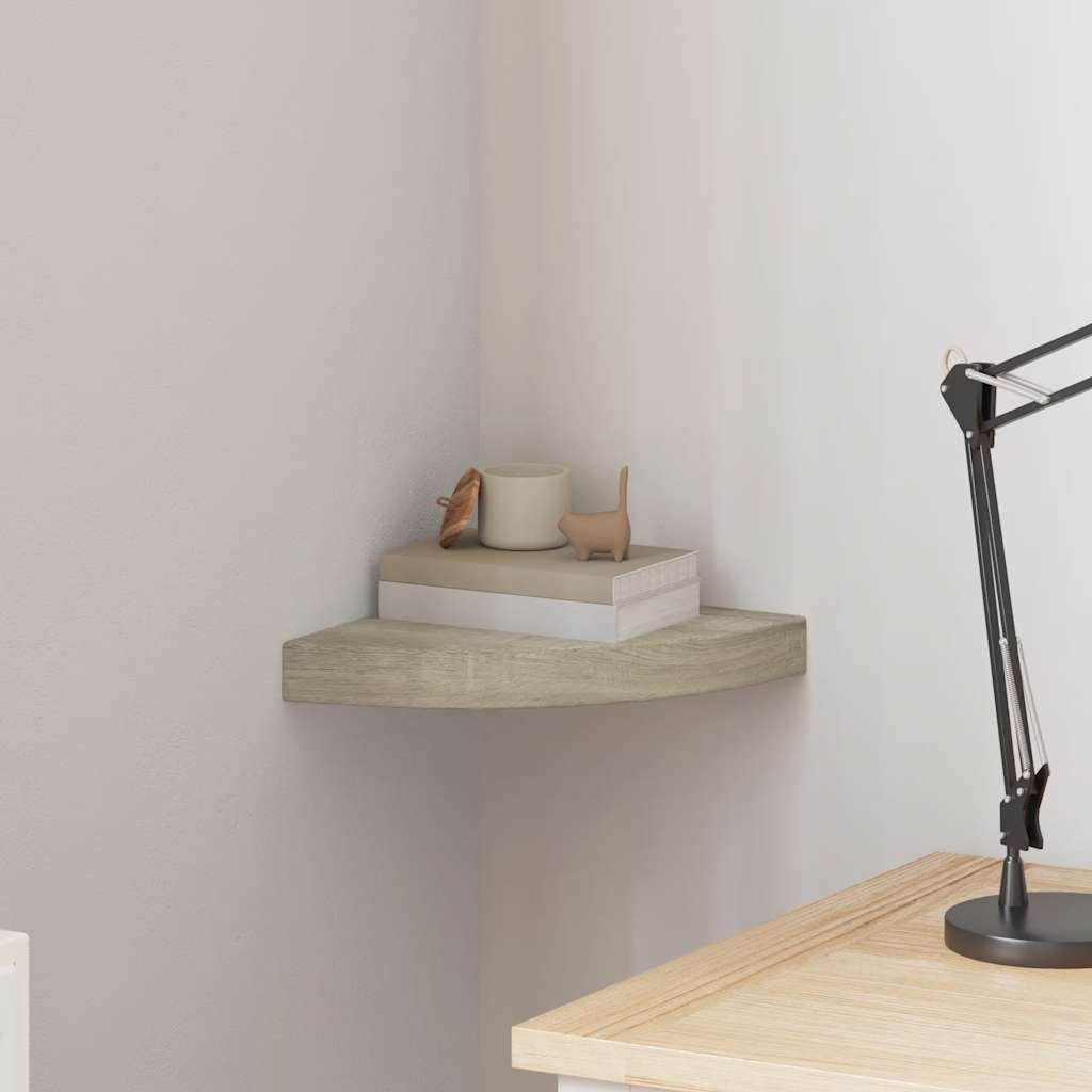 Eck-Schweberegal Eichen-Optik 25x25x3,8 cm MDF