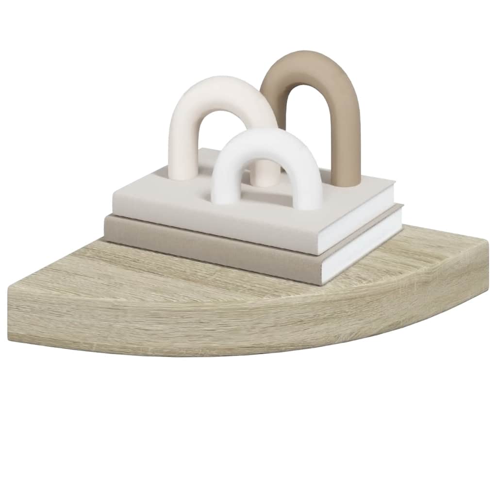 Eck-Schweberegale 4 Stk. Eichen-Optik 25x25x3,8 cm MDF