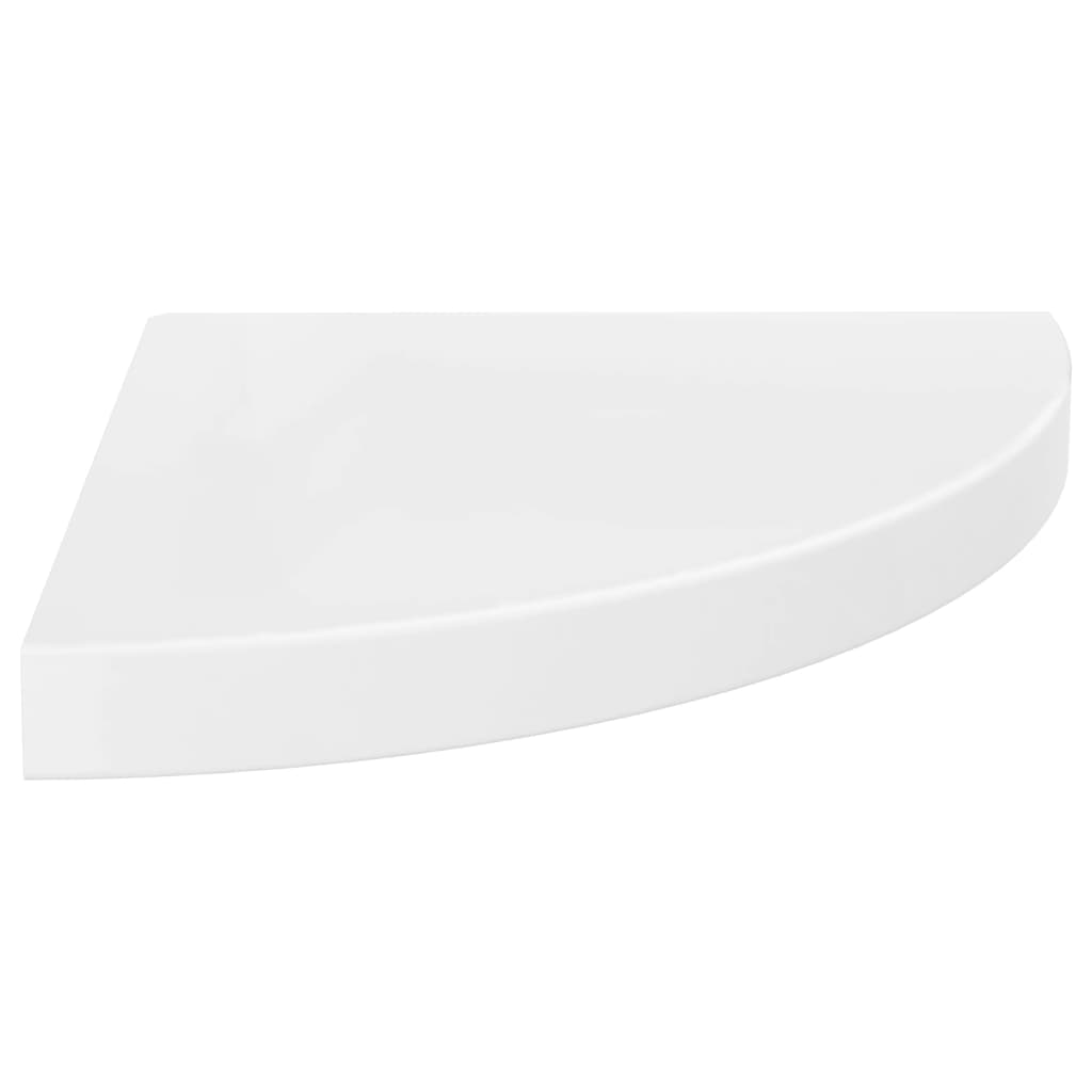 Étagères d'angle flottantes, lot de 2, blanc brillant, 35 x 35 x 3,8 cm, MDF