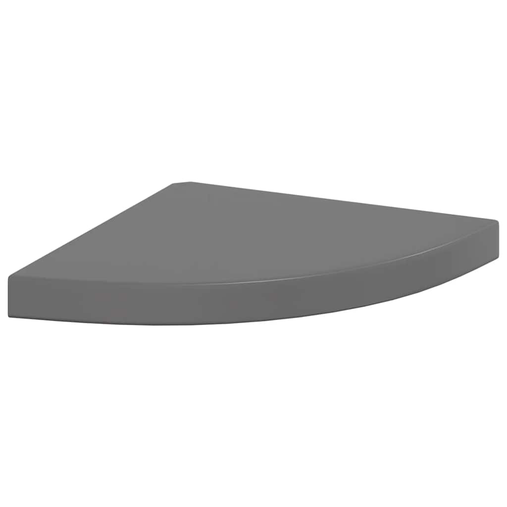 Eck-Schweberegal Hochglanz-Grau 35x35x3,8 cm MDF