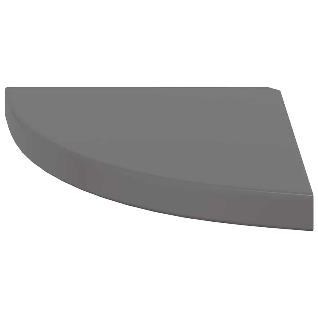 Eck-Schweberegal Hochglanz-Grau 35x35x3,8 cm MDF