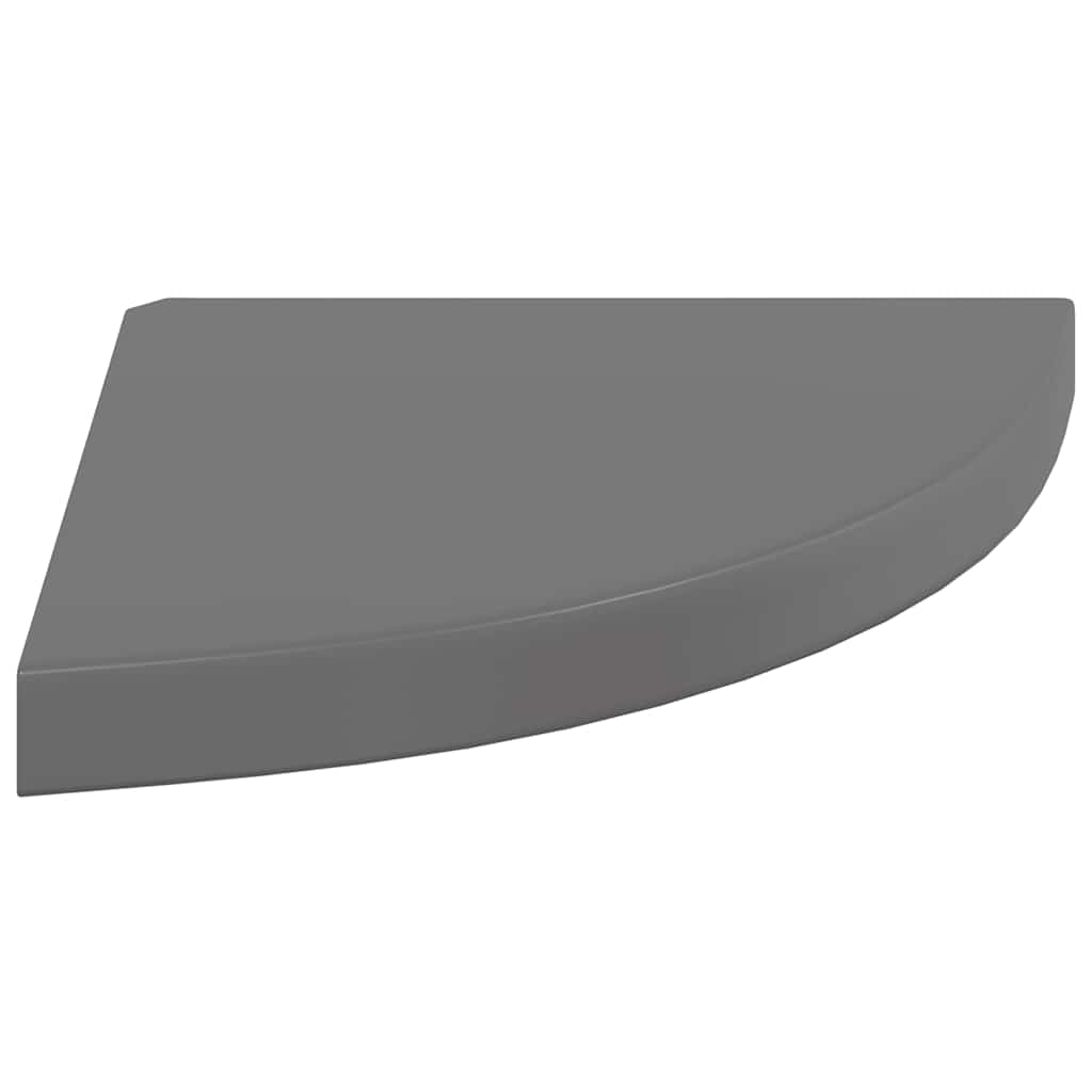 Eck-Schweberegal Hochglanz-Grau 35x35x3,8 cm MDF