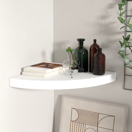 Corner floating shelf white 35x35x3.8 cm MDF