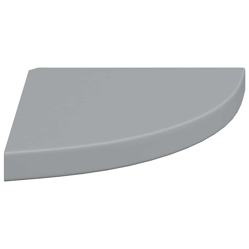 Eck-Schweberegale 2 Stk. Grau 35x35x3,8 cm MDF