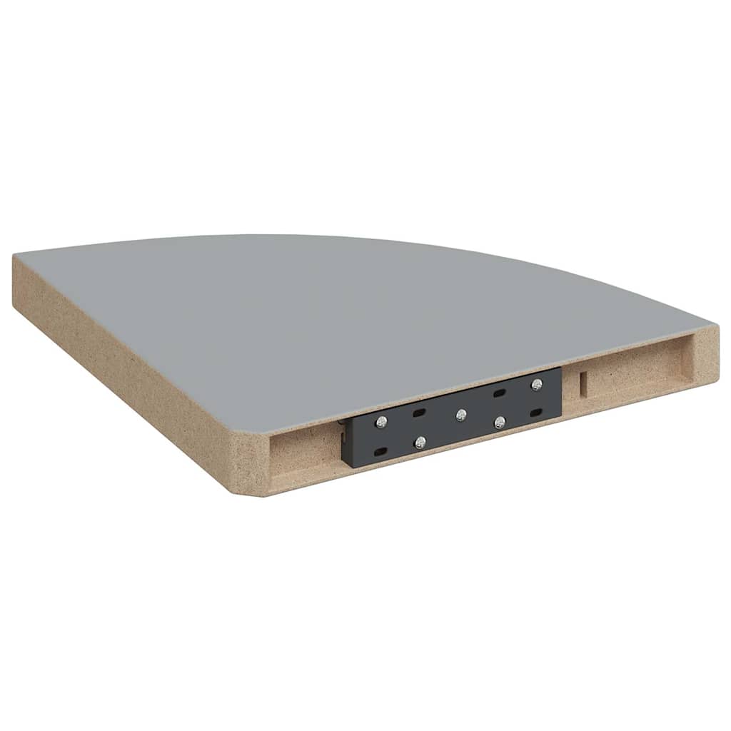 Eck-Schweberegale 2 Stk. Grau 35x35x3,8 cm MDF