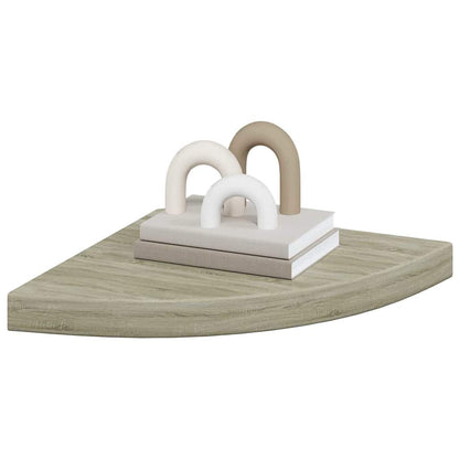 Eck-Schweberegal Eichen-Optik 35x35x3,8 cm MDF