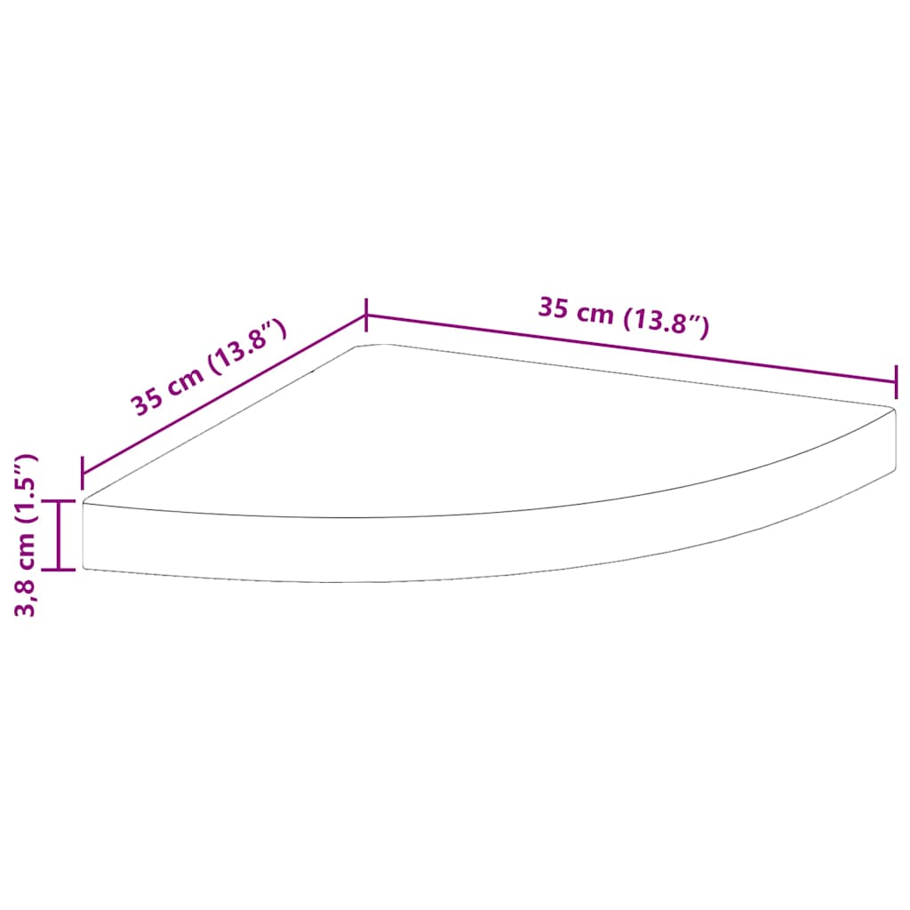 Eck-Schweberegal Eichen-Optik 35x35x3,8 cm MDF