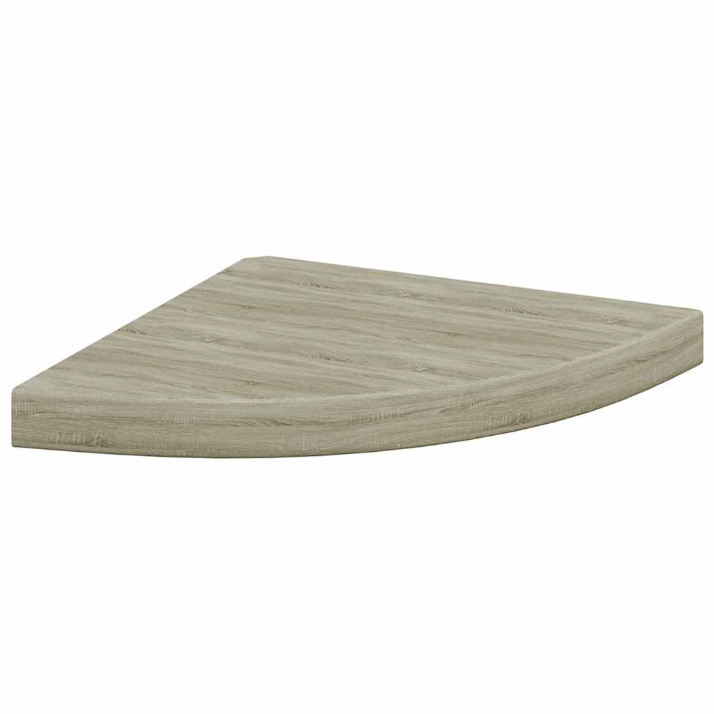 Eck-Schweberegale 2 Stk. Eichen-Optik 35x35x3,8 cm MDF