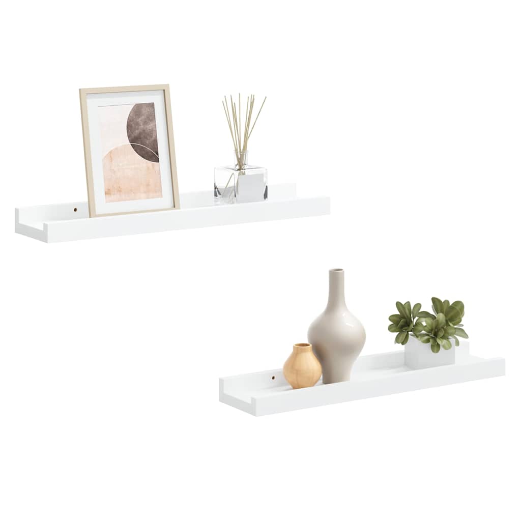 Bilderleisten 2 Stk. Weiß 40x9x3 cm MDF