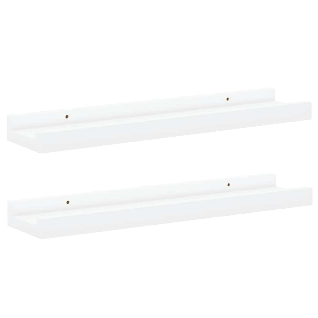 Bilderleisten 2 Stk. Weiß 40x9x3 cm MDF