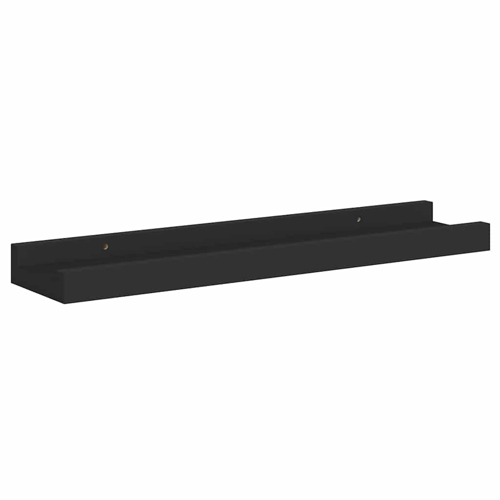 Bilderleisten 2 Stk. Schwarz 40x9x3 cm MDF