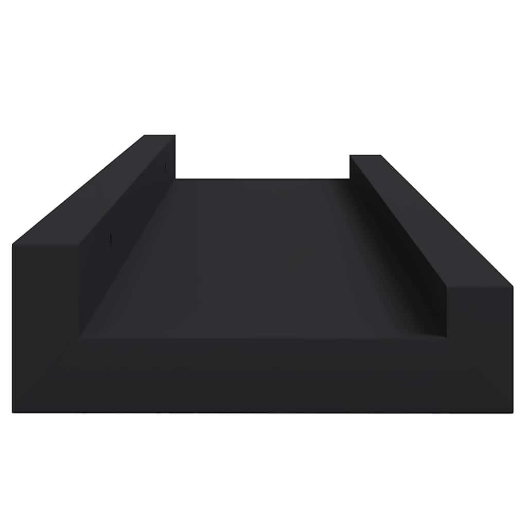 Bilderleisten 2 Stk. Schwarz 40x9x3 cm MDF