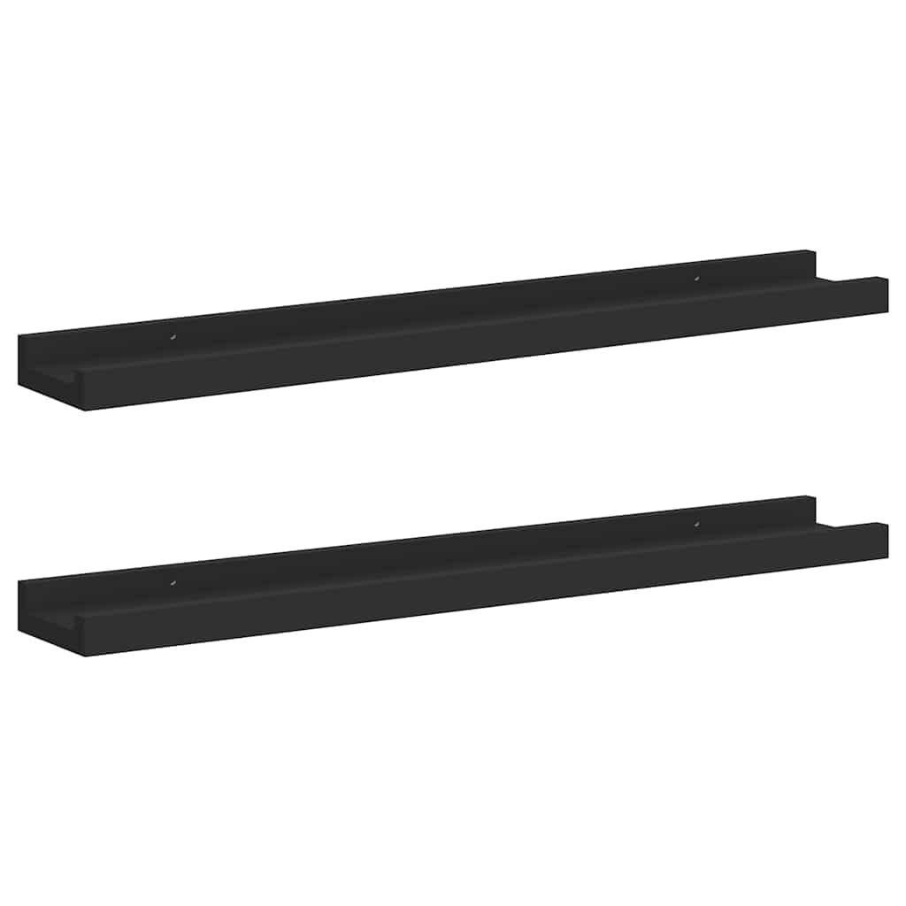 Bilderleisten 2 Stk. Schwarz 60x9x3 cm MDF