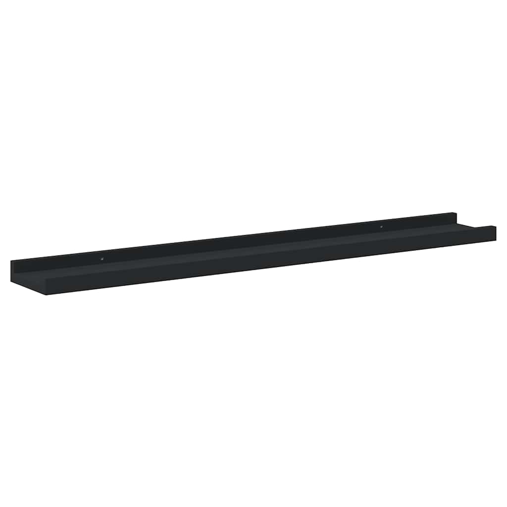 Bilderleisten 2 Stk. Schwarz 80x9x3 cm MDF