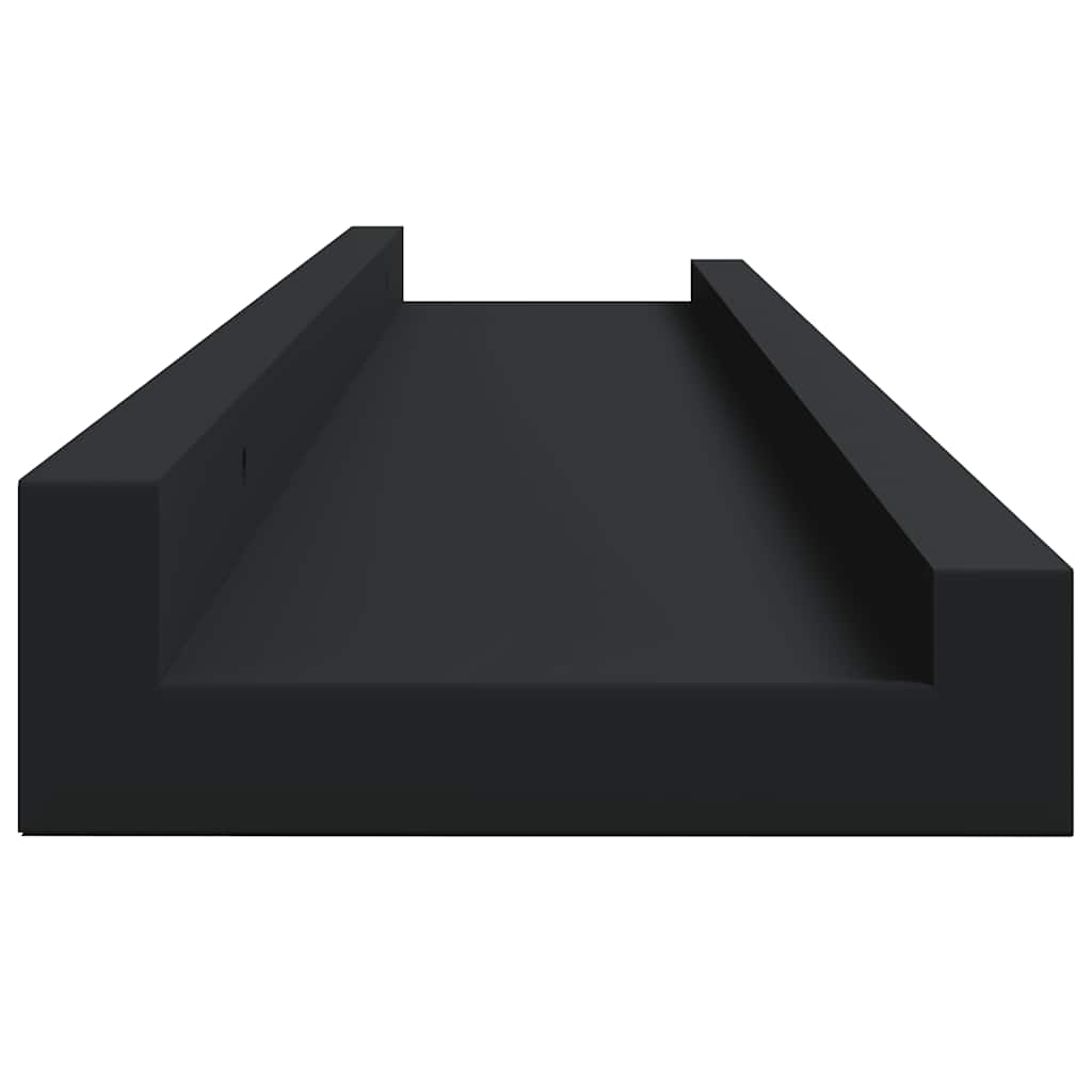 Bilderleisten 2 Stk. Schwarz 80x9x3 cm MDF