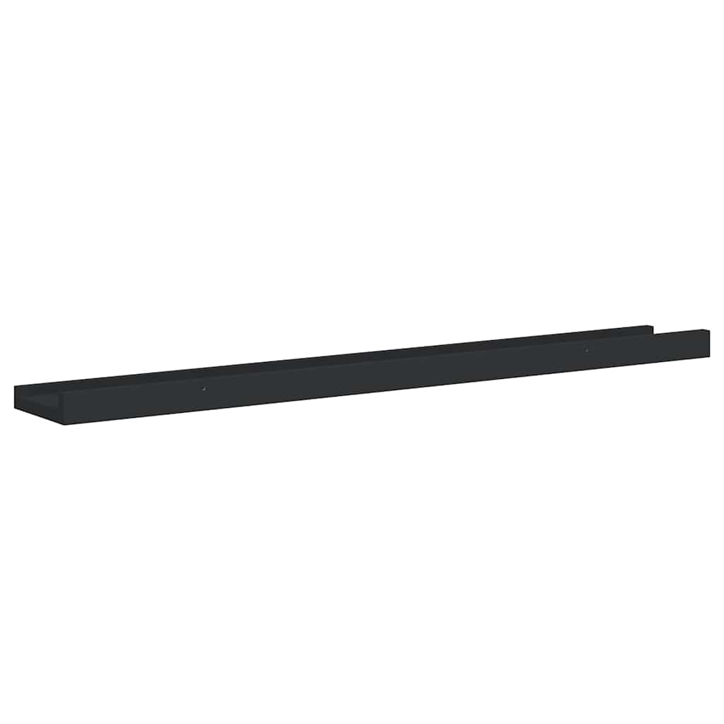 Bilderleisten 2 Stk. Schwarz 80x9x3 cm MDF