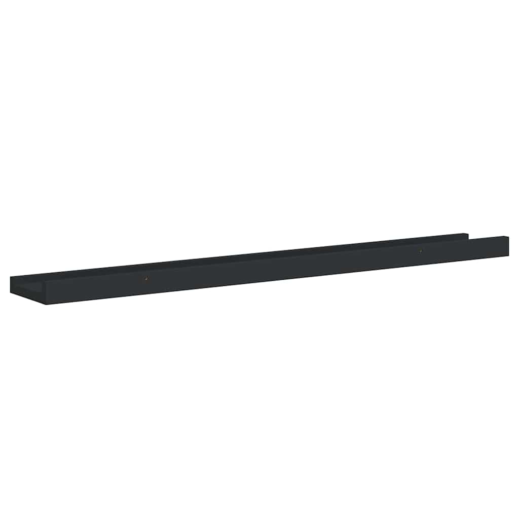Bilderleisten 2 Stk. Schwarz 80x9x3 cm MDF