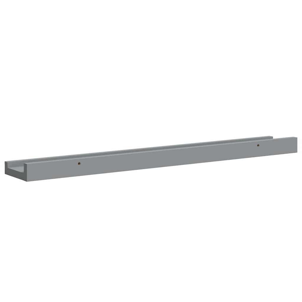 Bilderleisten 2 Stk. Grau 60x9x3 cm MDF