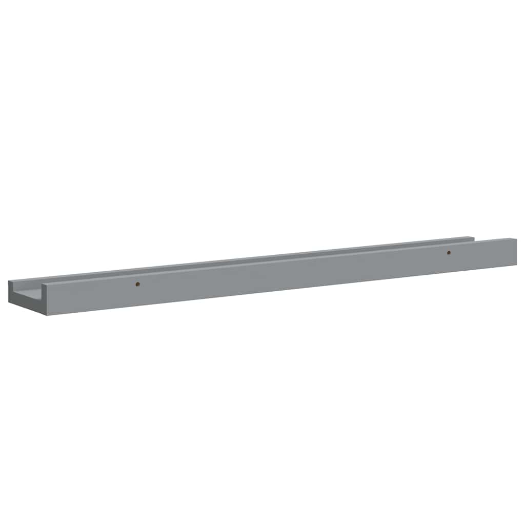 Bilderleisten 2 Stk. Grau 60x9x3 cm MDF