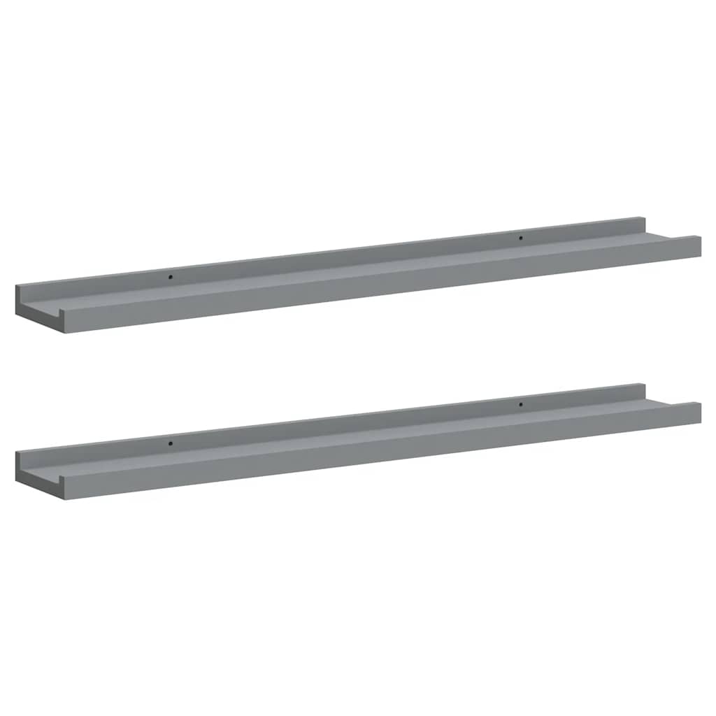 Bilderleisten 2 Stk. Grau 80x9x3 cm MDF