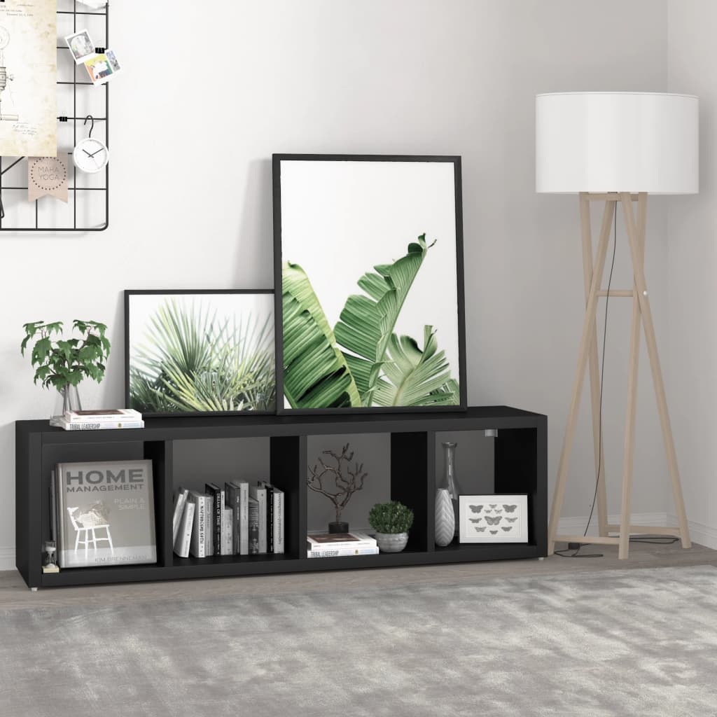 Würfelregal Schwarz 37x29,5x134,5 cm MDF