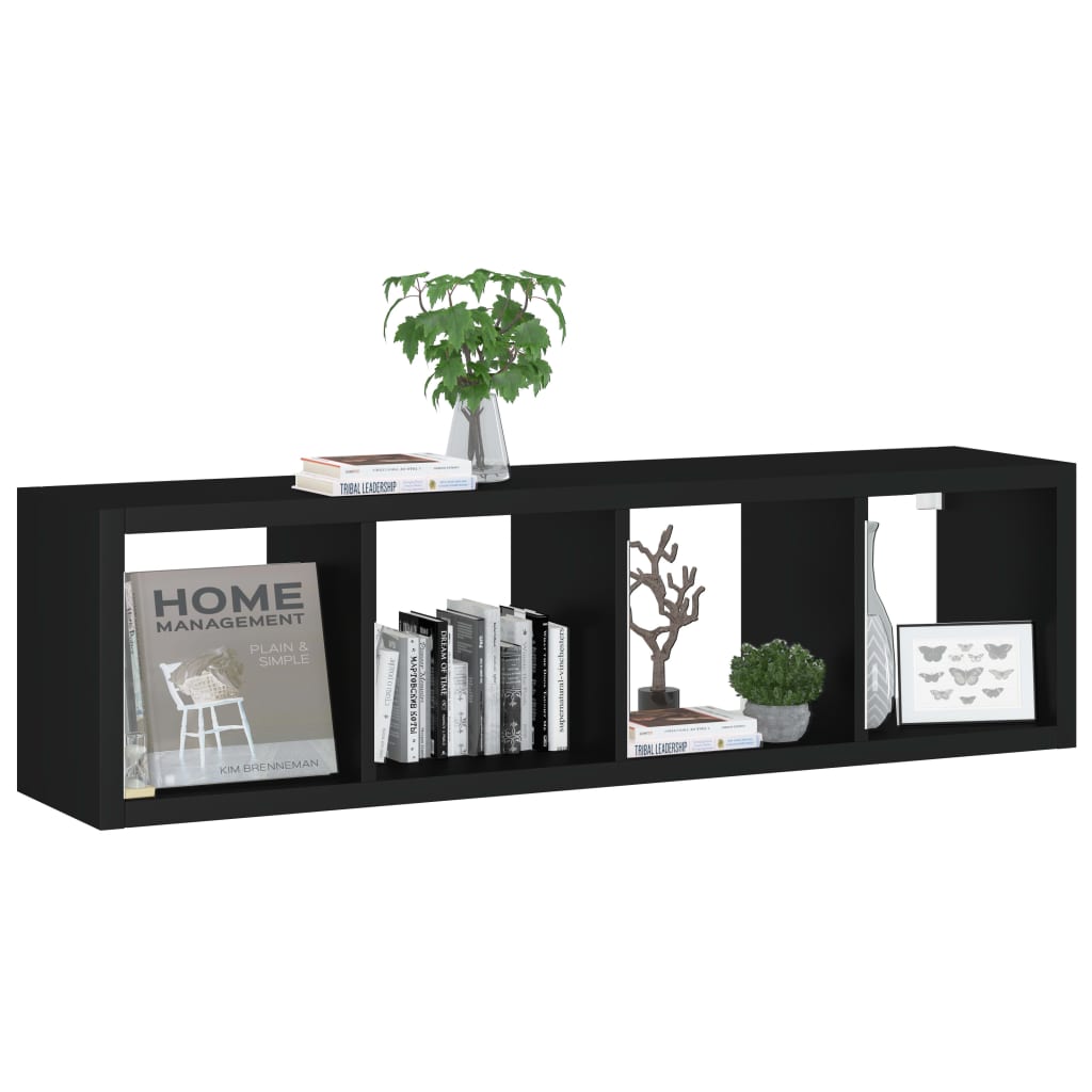 Würfelregal Schwarz 37x29,5x134,5 cm MDF