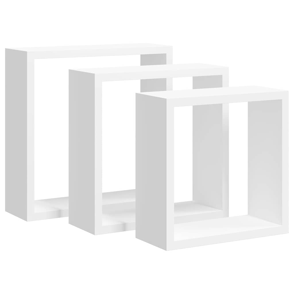 Würfelregale 3 Stk. Weiß MDF