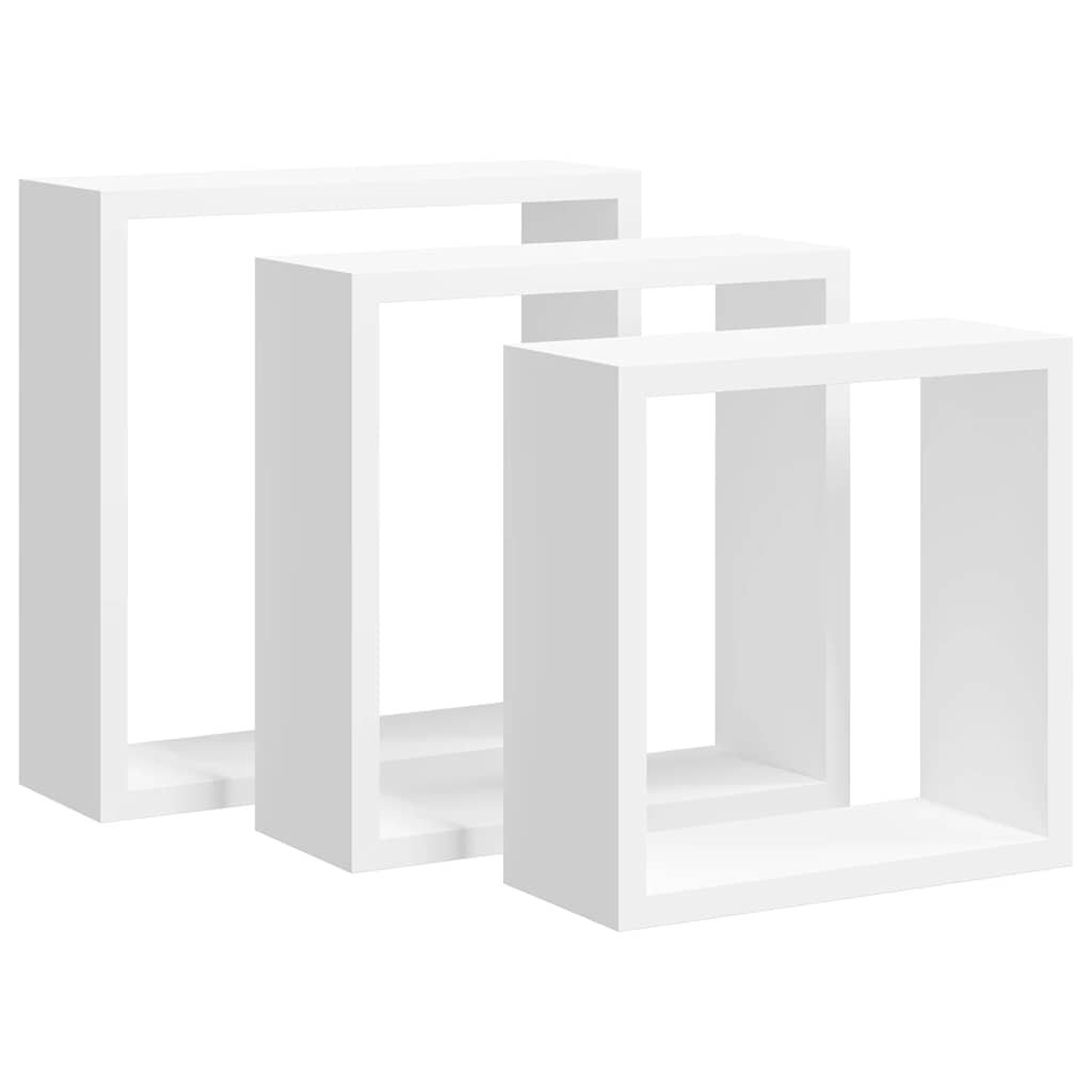 Würfelregale 3 Stk. Weiß MDF