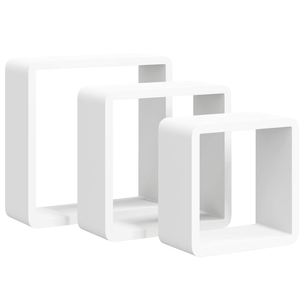 Würfelregale 3 Stk. Weiß MDF