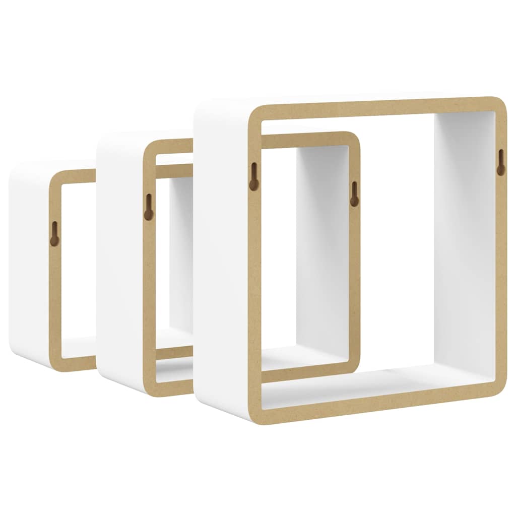 Würfelregale 3 Stk. Weiß MDF