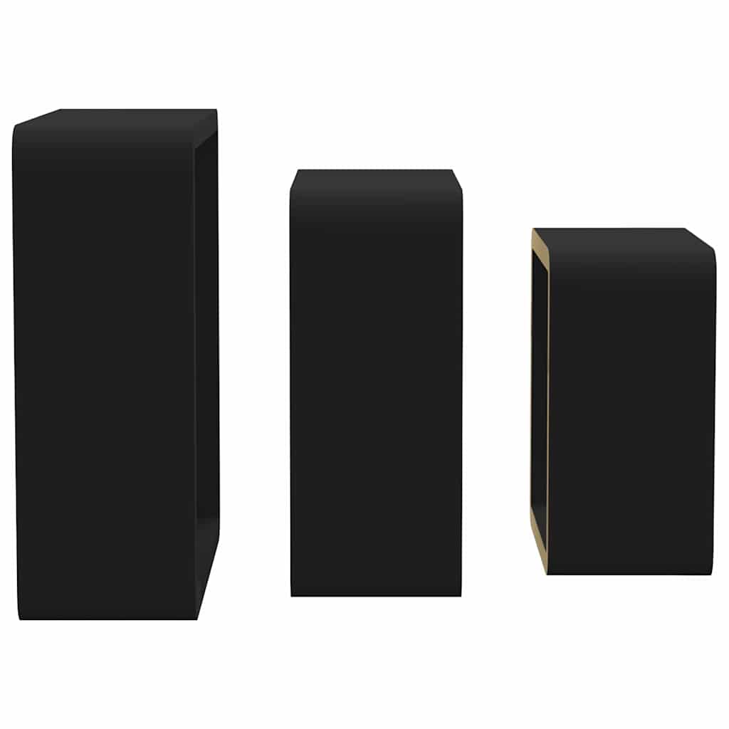 Würfelregale 3 Stk. Schwarz MDF