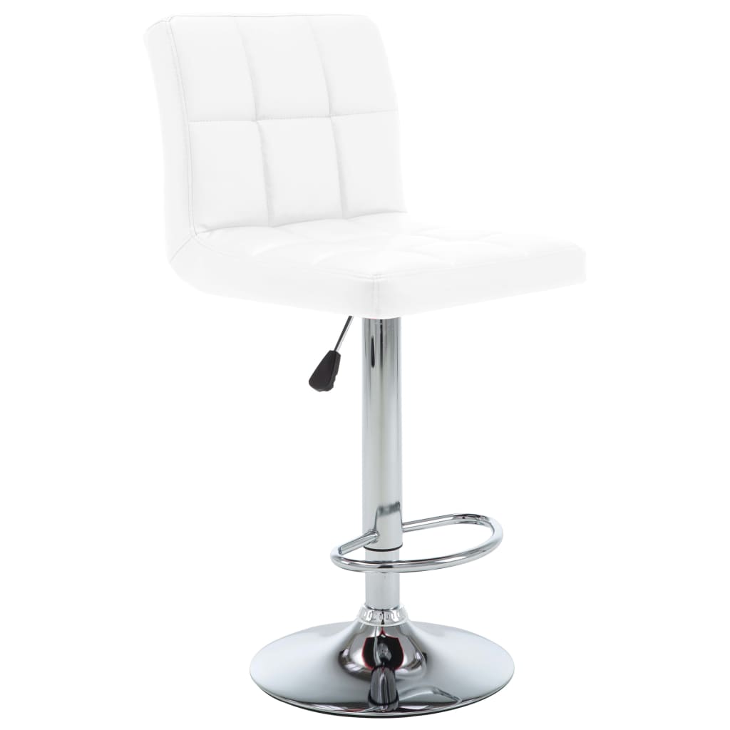 Barhocker 2 Stk. Weiß Kunstleder