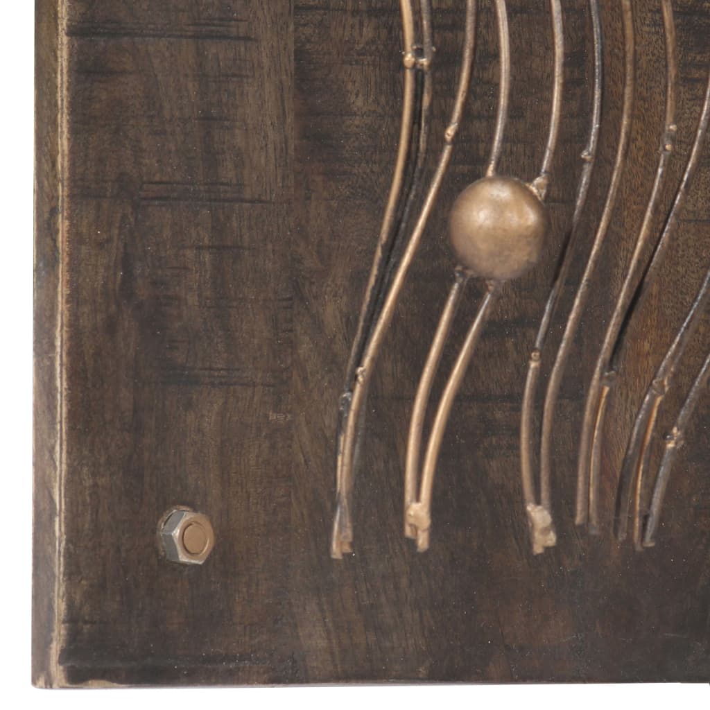 Wandleuchte im Quallen-Design Eisen und Mango Massivholz