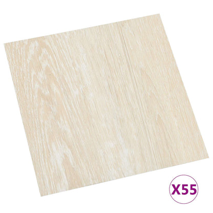 Bodenplanken Weiß und Beige 5,11 m² 55 Stk. PVC