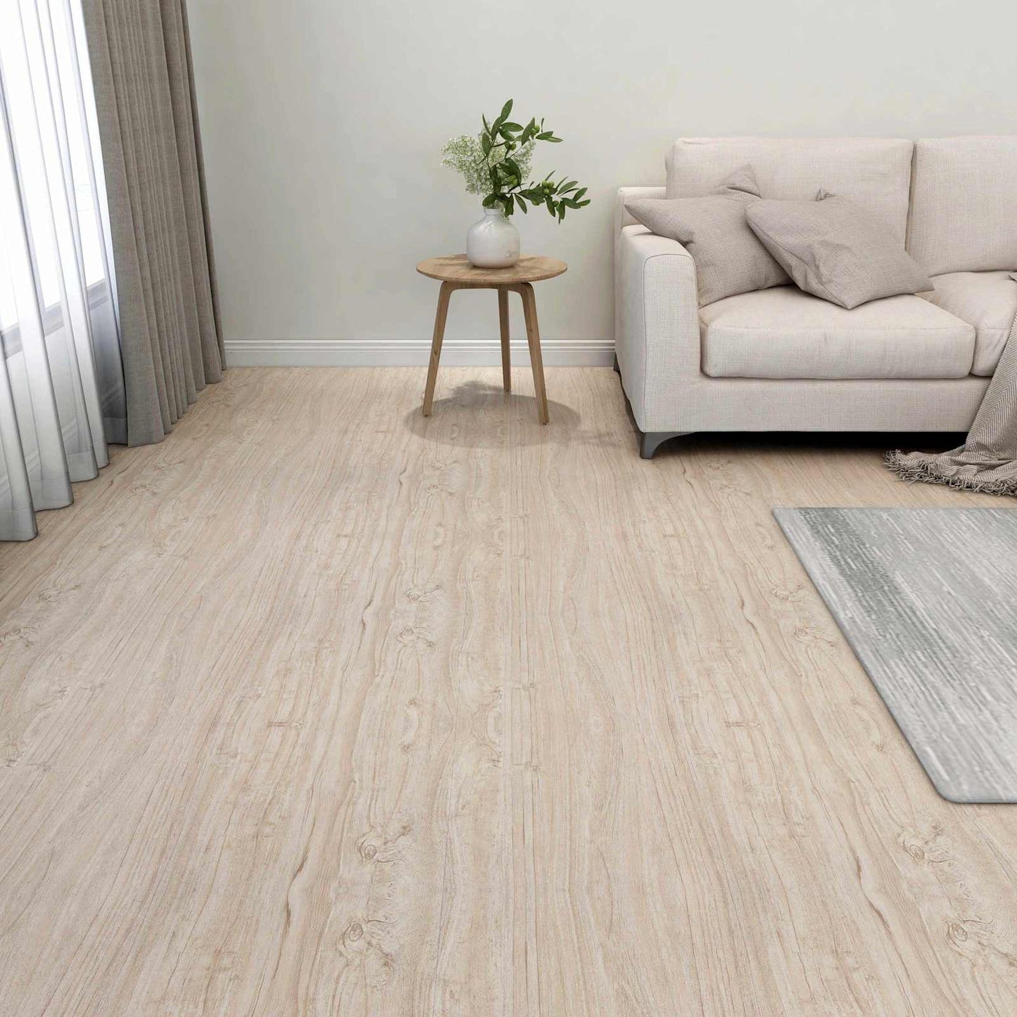 Bodenplanken Weiß und Holzfarbe 5,11 m² 55 Stk. PVC