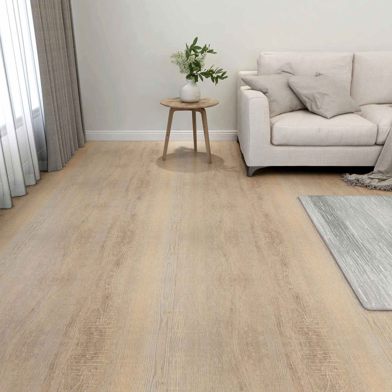 Bodenplanken Hellgrau, Dunkelbraun 5,11 m² 55 Stk. PVC