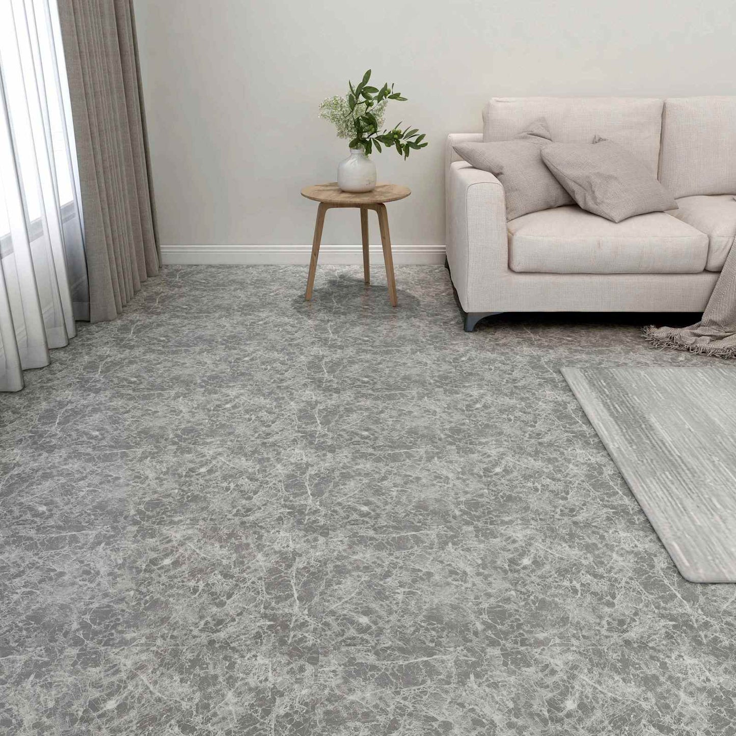 Bodenplanken Grau 5,11 m² 55 Stk. PVC